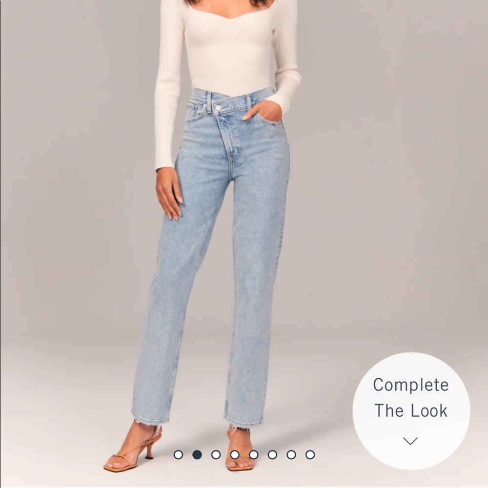 Abercrombie 90s fit straight ultra high rise denim jeans